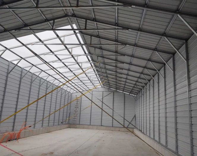 interior of a steel structure